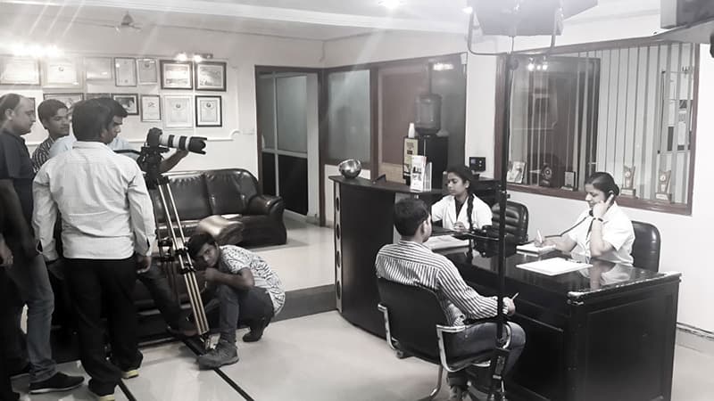 Digital Mansion crew on location during a production shoot